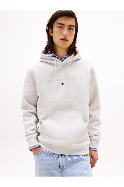 Tommy Hilfiger Tommy Hilfiger Men Lt Grey Htr Multi Reg Linear Logo Hoodie