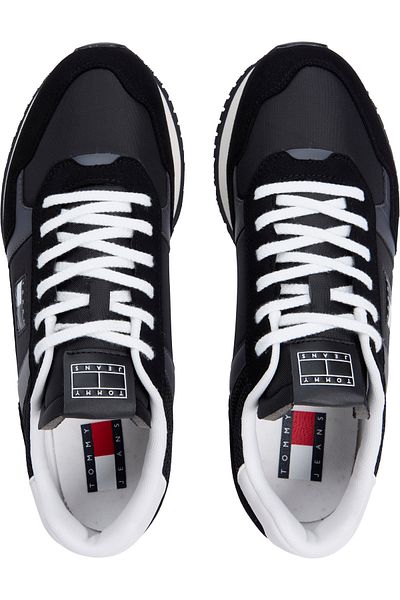 Tommy Hilfiger Men Black Runner Casual Low Top Sneakers