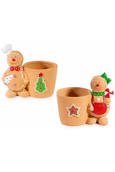 Decorer Set 2 ghivece Turta Dulce ceramica multicolora 16.5x10.5x15 cm