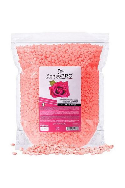SensoPRO Milano Ελαστικό κερί αποτρίχωσης, κόκκοι, SensoPro, Rose, 1000 g