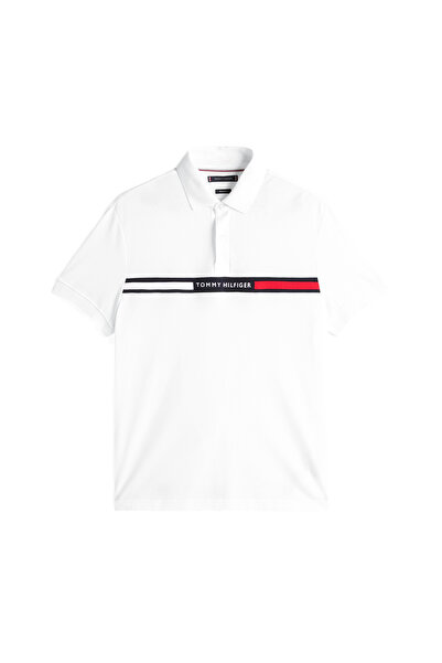 Tommy Hilfiger Tommy Hilfiger Men White Hilfiger Chest Insert Short Sleeve Polo T-Shirt