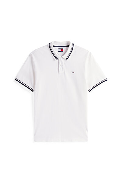 Tommy Hilfiger Tommy Hilfiger Men Ecru Reg Tipped Short Sleeve Polo T-Shirt