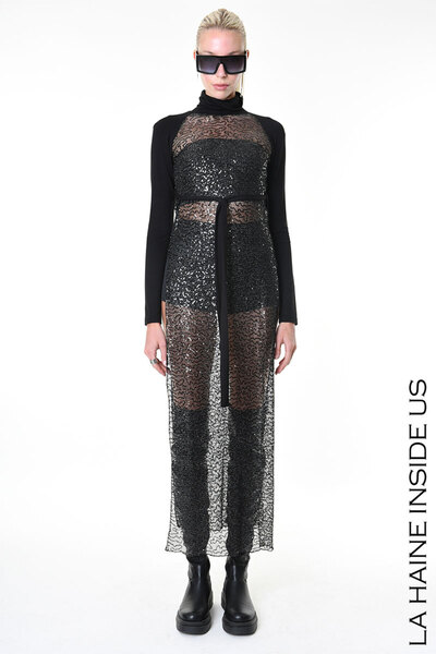 La Haine Inside Us ROCHIE LUNGĂ CU PAIETE - LA HAINE INSIDE US - M, NEGRU