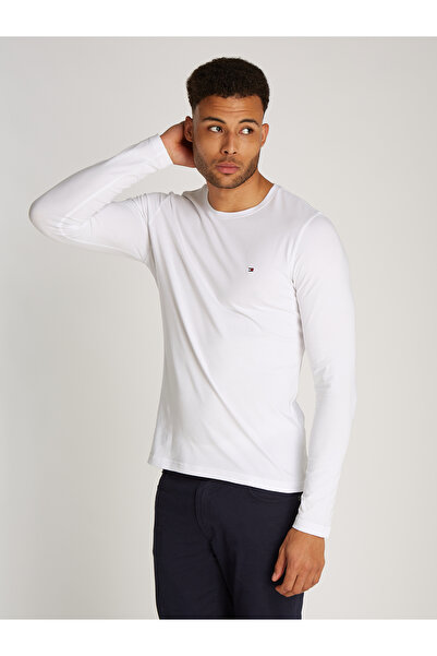 Tommy Hilfiger Tommy Hilfiger Men White Stretch Slim Fit Long Sleeve T-Shirt