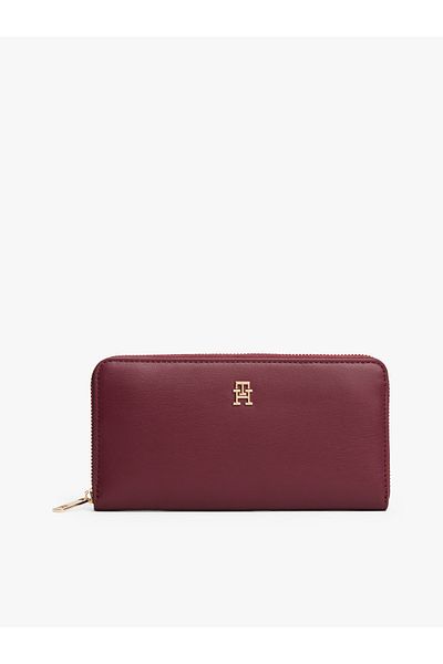 Tommy Hilfiger محفظة نسائية كبيرة بسحاب من Deep Rouge Icon