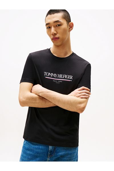 Tommy Hilfiger Tommy Hilfiger Men Black Regular Fit Short Sleeve T-Shirt