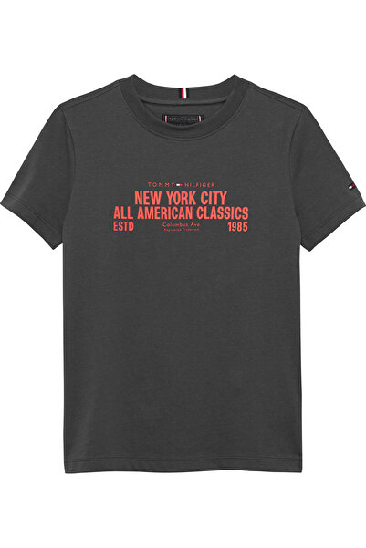 Tommy Hilfiger Tommy Hilfiger Boys Washed Black Nyc Print Graphic Short Sleeve T-Shirt