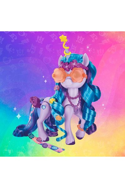 Hasbro My Little Pony, Izzy Moonbow, Style of The Day figurine with 16 accessories