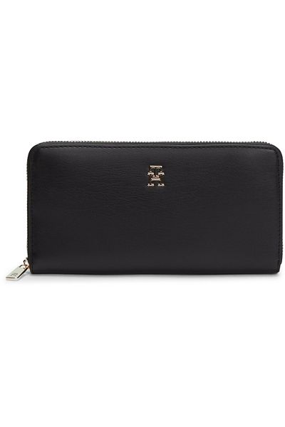 Tommy Hilfiger Women Black Icon Large Zip Around Wallet