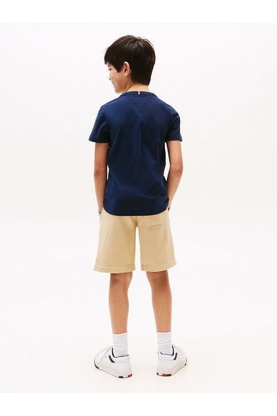 Tommy Hilfiger Boys Dark Night Navy Curved Hilfiger Graphic Print Short Sleeve T-Shirt