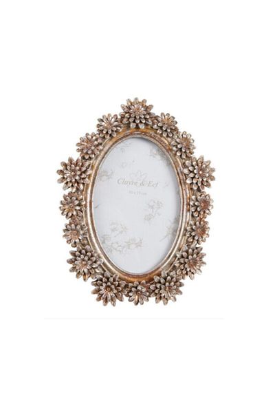 Clayre & Eef Photo frame table polyresin silver gold 17x2x22 cm, 10x15 cm