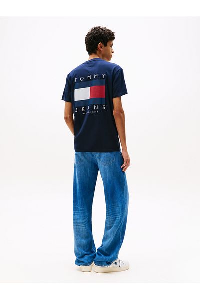 Tommy Hilfiger Tommy Hilfiger Men Dark Night Navy Regular Fit Flag Graphic Backprint Short Sleeve T-Shirt