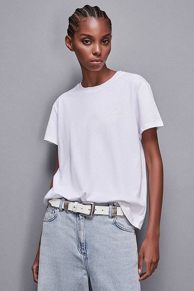 Patrizia Pepe Tricou slim fit - - M, Alb