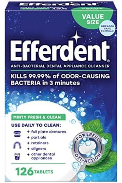efferdent Retainer Cleaning Tablets, Denture Cleaning Tablets for Dental Appliances, Minty Fresh & C