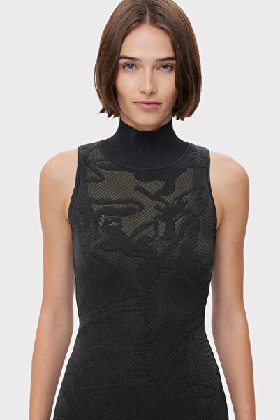 Herve Leger SHEER JACQUARD DRESS - HERVE LEGER - WHITE, S