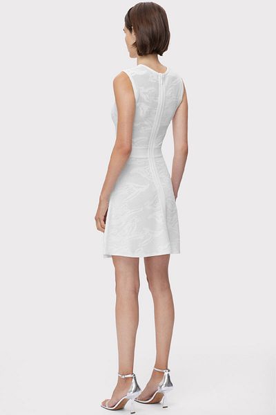 Herve Leger Rochie texturată din jacquard - - Alb, M