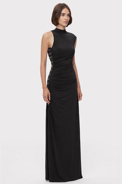 Herve Leger Rochie din jerseu cu pliuri - - Negru, XS