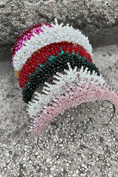 Hobigram Alyce Cream Pearl Bridal Henna Tiara Special Occasion Accessory Women's Crown Hair Accessory – Crown, Crystal Stone