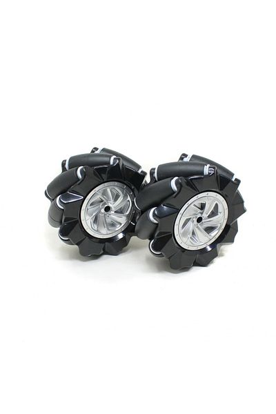 ROBOFUN Set de 4 roți Mecanum negre, 80 mm, cuplaj de 6,7 mm