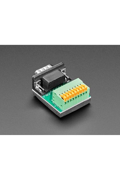 Adafruit DE-9 (DB-9) male plug to spring terminal block adapter