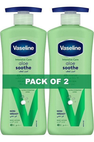 Vaseline Body Lotion Aloe Soothe, 2 X 400ml