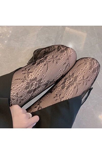 VEGAROKS Floral Pattern Çiçek Desenli İthal Külotlu Çorap