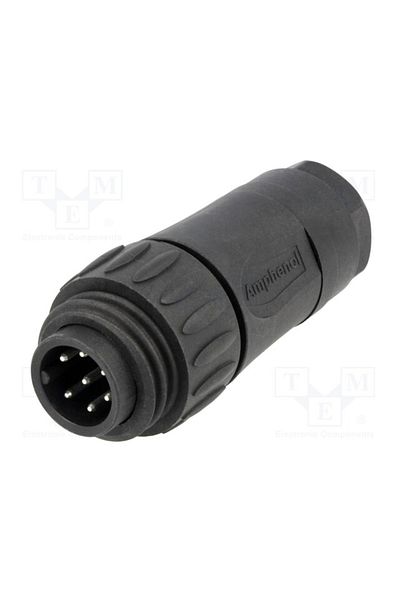 TME Connector:circular;plug;on cable;PIN:7;male;solder;silver plated