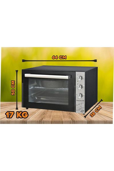 Hausberg Cuptor Electric Hb-8020 Capacitate 70l, Ventilator Turbo, Lampa Interior, Geam Dublu, Negru