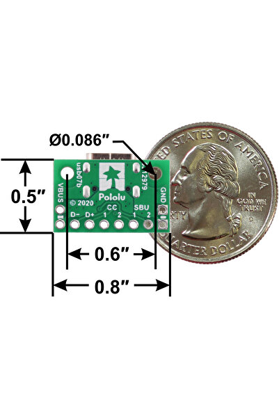 Pololu Breakout Pole USB 2.0 type-C connector