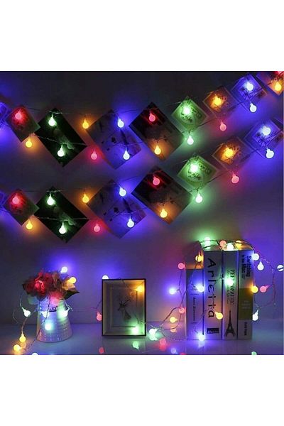 Avex Magical Outdoor Light String with 50 Multicolored LEDs, 8 Functions and Solar Panel, length 6.7 m