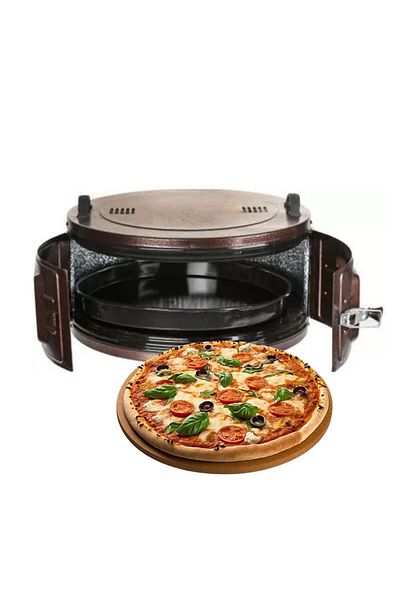 ertone Kulatá elektrická trouba s termostatem Ertone MN-9010VS, 1100W, 40l, kontrolka, vínová