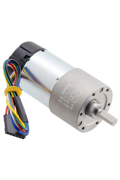 Pololu metallic electric motor 24V, 150:1, 37Dx73L, helical pinion, encoder