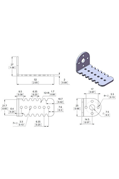 Pololu 25D mm Metal Gearmotor Bracket Pair