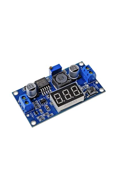 ROBOFUN LM2596S module with adjustable step-down LED voltmeter