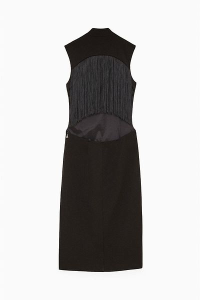 Patrizia Pepe FRINGED DRESS - PATRIZIA PEPE - BLACK, 44