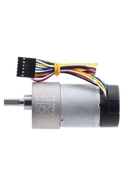 Pololu metal electric motor, 19:1, 37Dx68L, 12V, helical pinion encoder