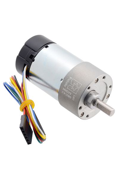 Pololu metallic electric motor 24V, 6.3:1, 37Dx65L, helical pinion, encoder