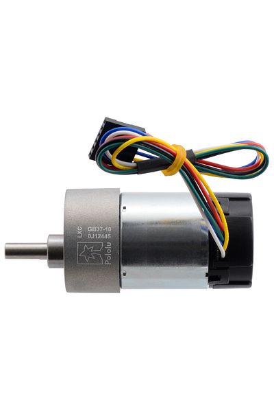 Pololu metallic electric motor 24V, 10:1, 37Dx65L, helical pinion, encoder