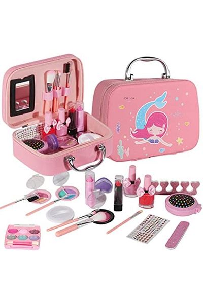 Makeup Kids Makeup Kit for Girl Real Washable Kit for Little Girls Unicorn Mermaid Girls Makeup Set with Cu