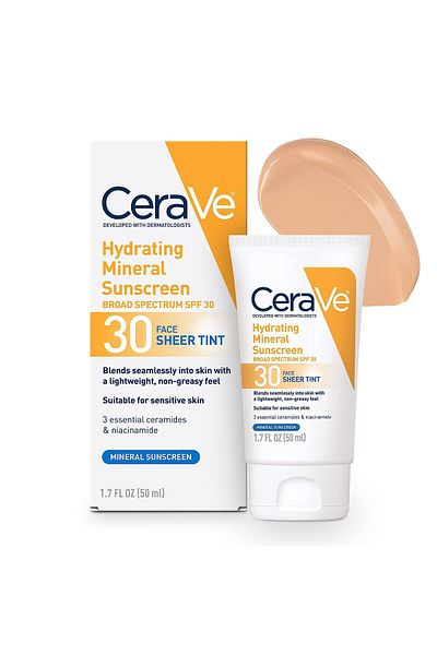 CeraVe Hydrating Mineral Face Cream SPF 30 with Essential Ceramides, 50ml