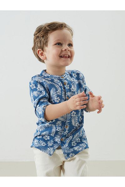 LC Waikiki Judge Collar Baby Boy Shirt and Pants 2 Pack