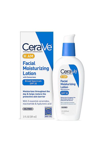 CeraVe AM Face Lotion SPF 30, Moisturizes & Protects Skin Barrier, 89ml