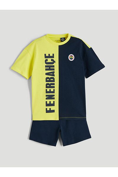 LC Waikiki Sari Printed Boys' T-Shirt and Shorts 2-Piece