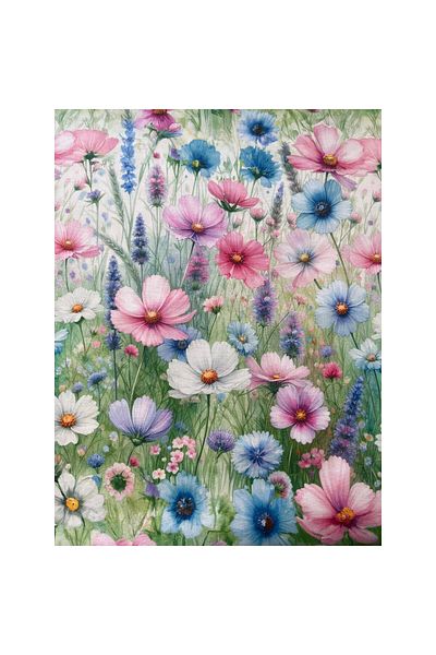 Sabaev Textile material, 100% natural cotton, 3D printed, width 240 cm, floral pattern