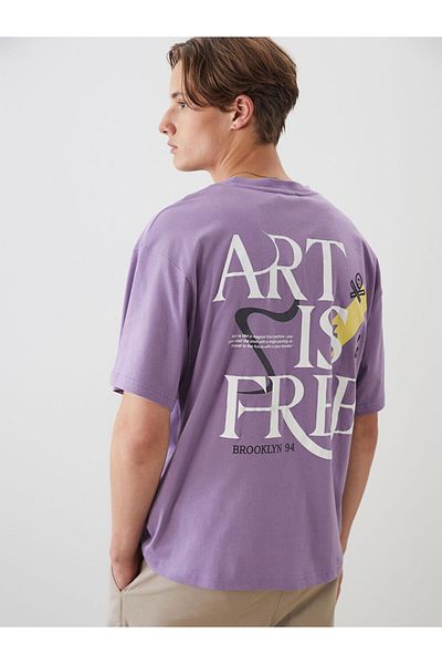 LC Waikiki Crew Neck Printed Combed Cotton Men's T-Shirt