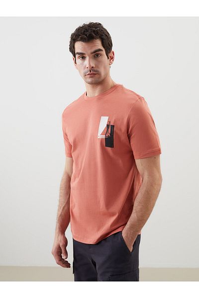 LC Waikiki Crew Neck Short Sleeve Printed Combed Cotton Men's T-Shirt