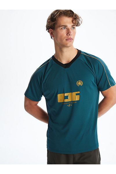 LC Waikiki V-Neck Printed Men's Sports T-Shirt