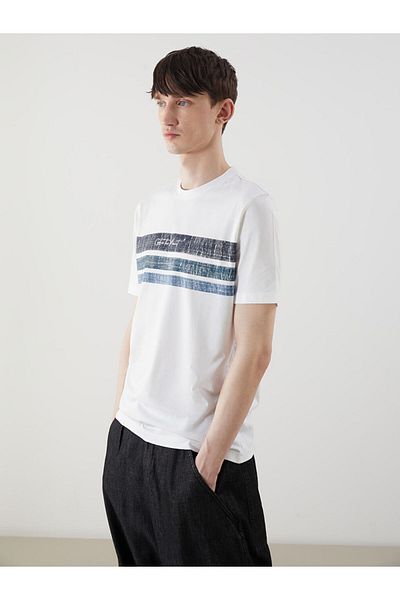 LC Waikiki Crew Neck Striped Combed Cotton Men's T-Shirt