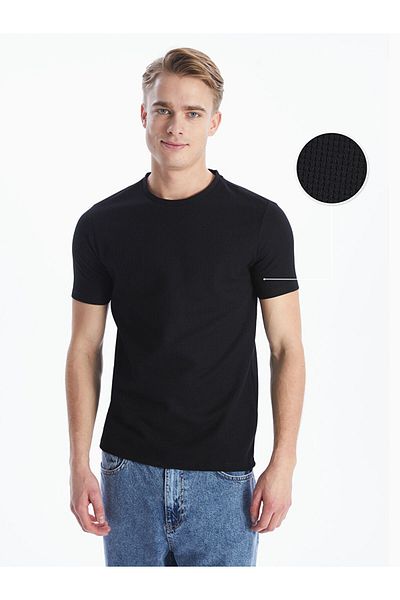 LC Waikiki Crew Neck Short Sleeve Men's Textured T-Shirt