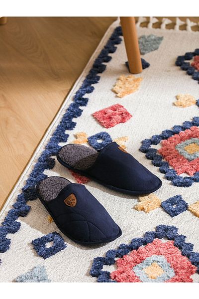 LC Waikiki Embroidery Detailed Plush Men's House Slippers